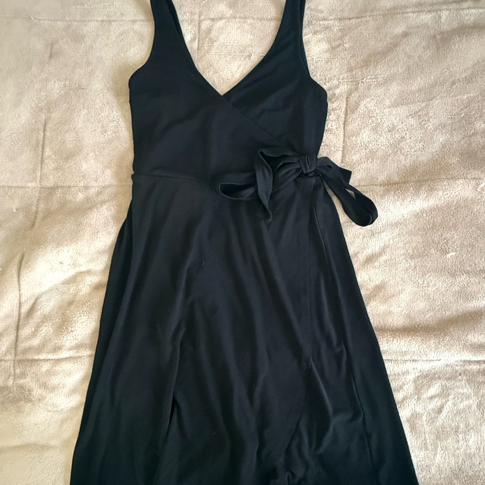 Express Black Midi Wrap Dress